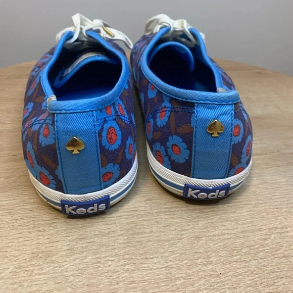 Keds Kate Spade Peacock Blue Floral Shoes - Picture 5 of 8